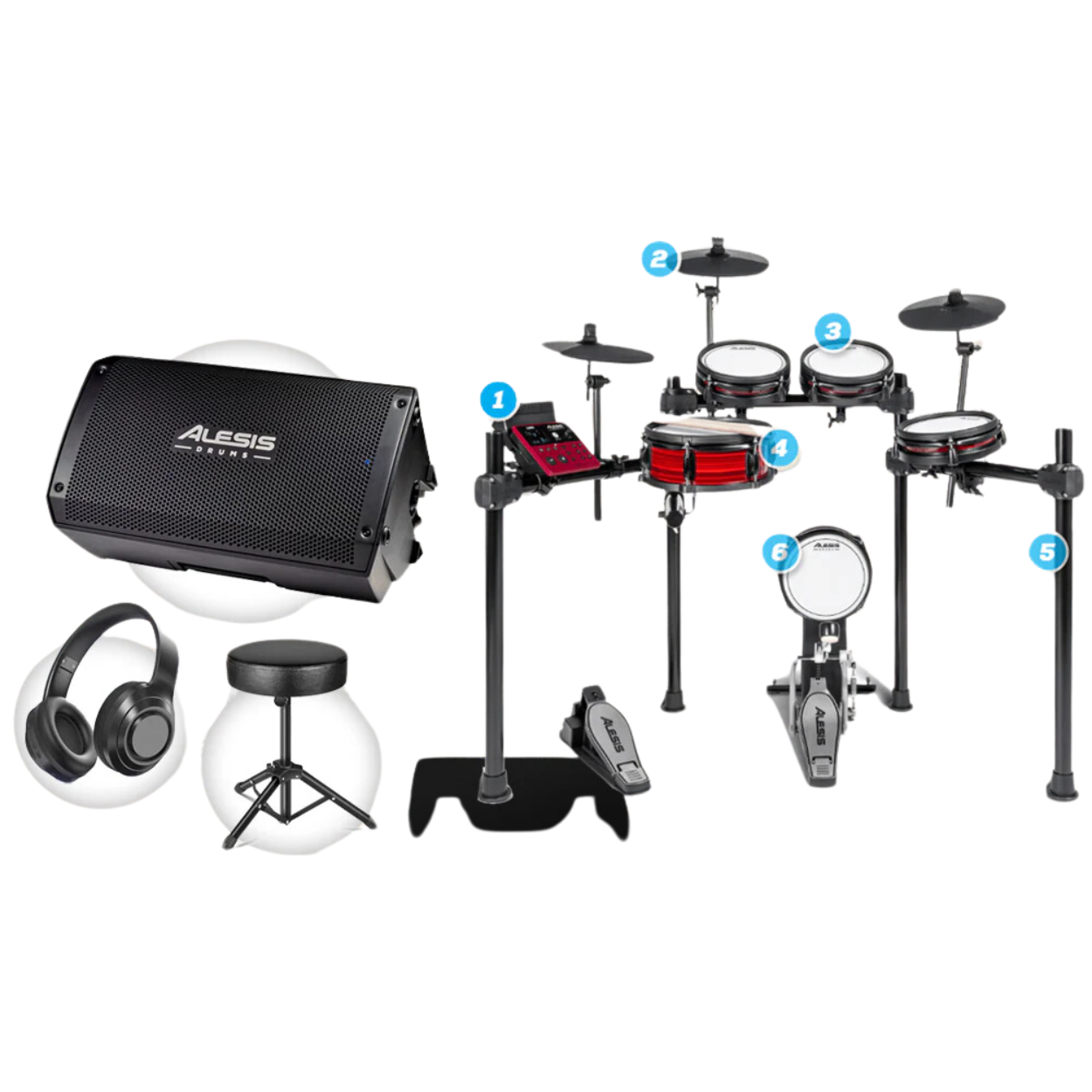 Alesis Nitro Pro Electronic Drum Kit with Free Drum Stool, Headphone, Drum Rug and Drumstick