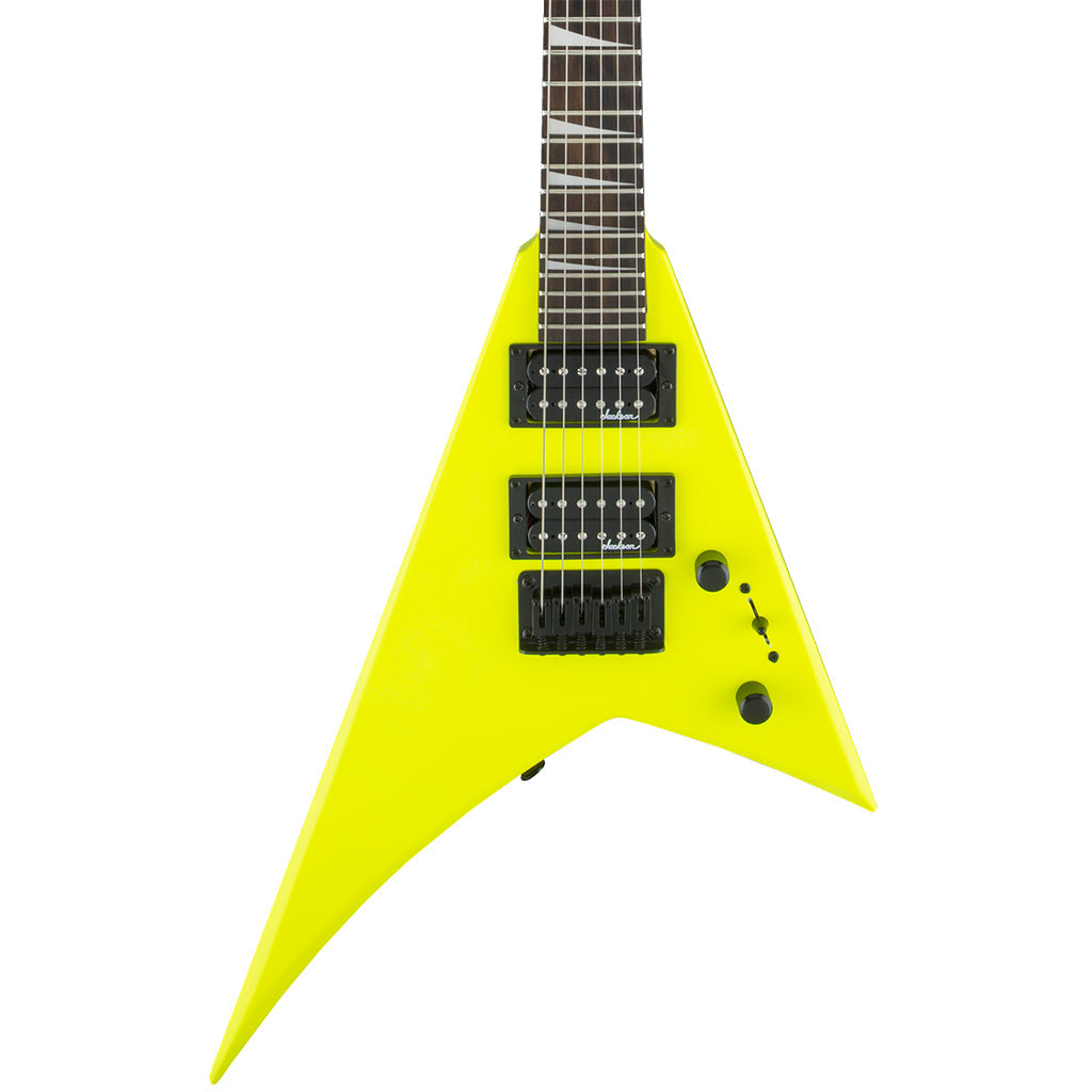 Jackson JS Series RR Minion JS1X Electric Guitar, Amaranth FB, Neon Yellow