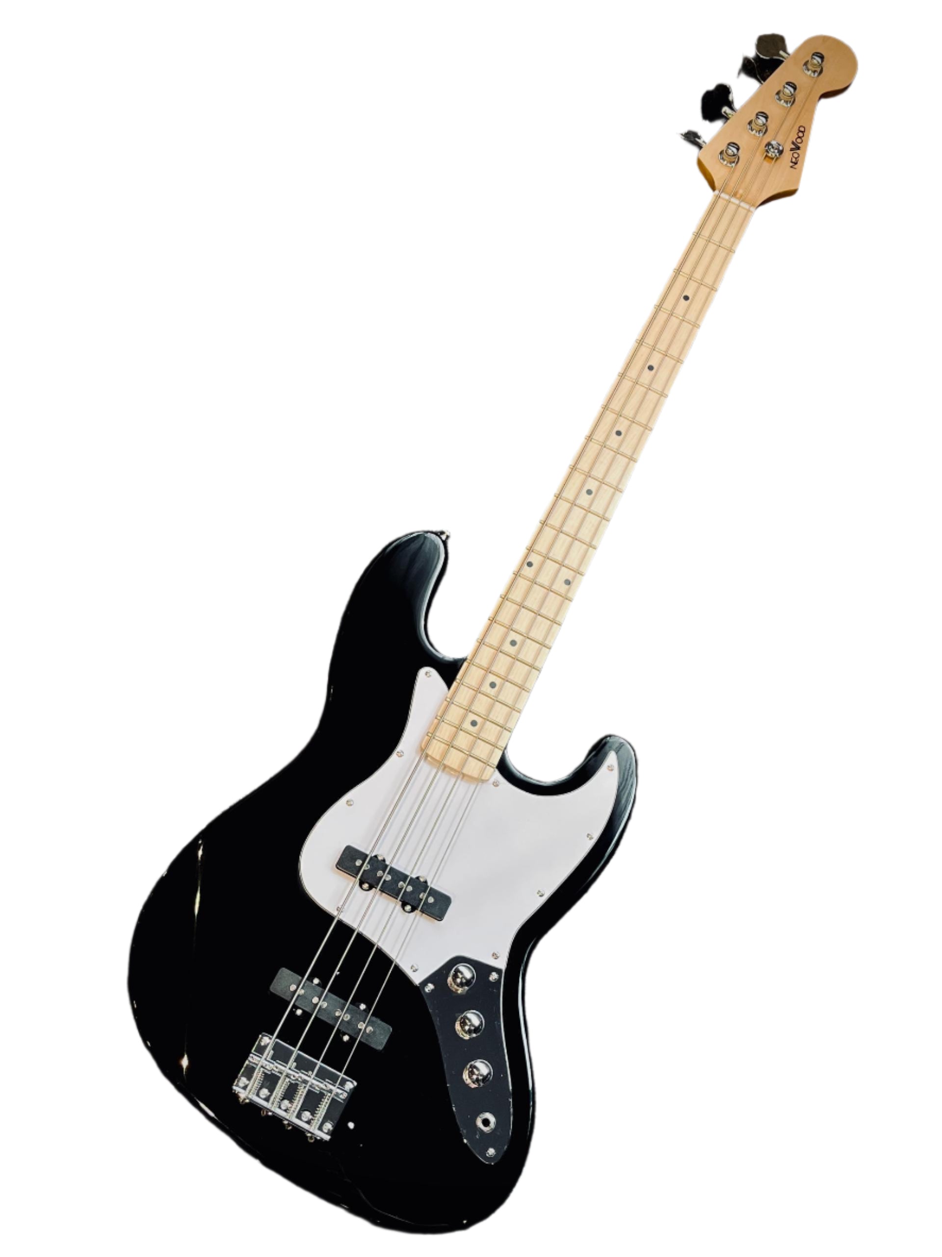 Neowood K-EB6-4-M BK Jazz Bass 4 String Maple Neck Bass Guitar Black