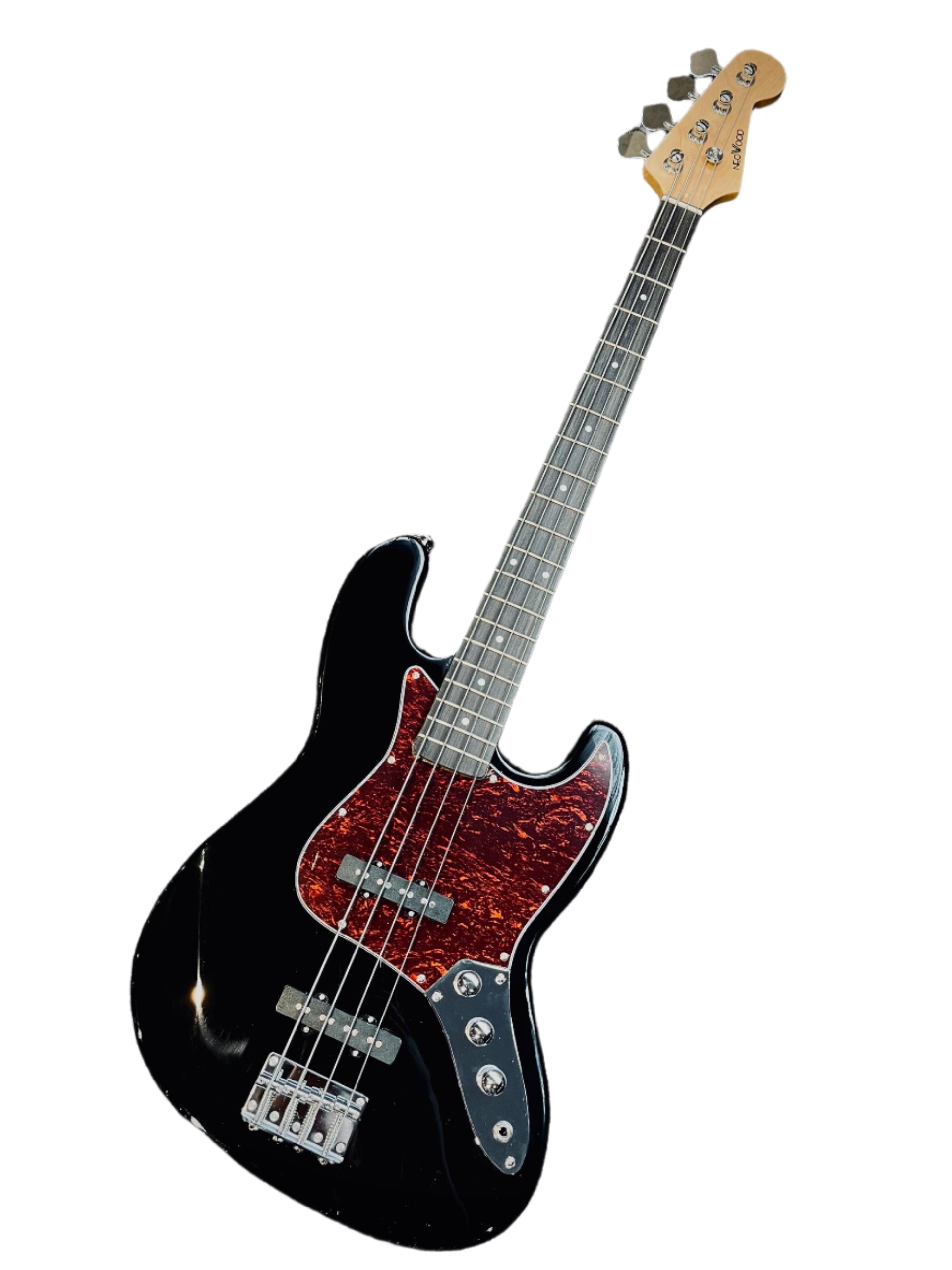 Neowood K-EB6-4-R BK Jazz Bass 4 String RW Neck Bass Guitar Black