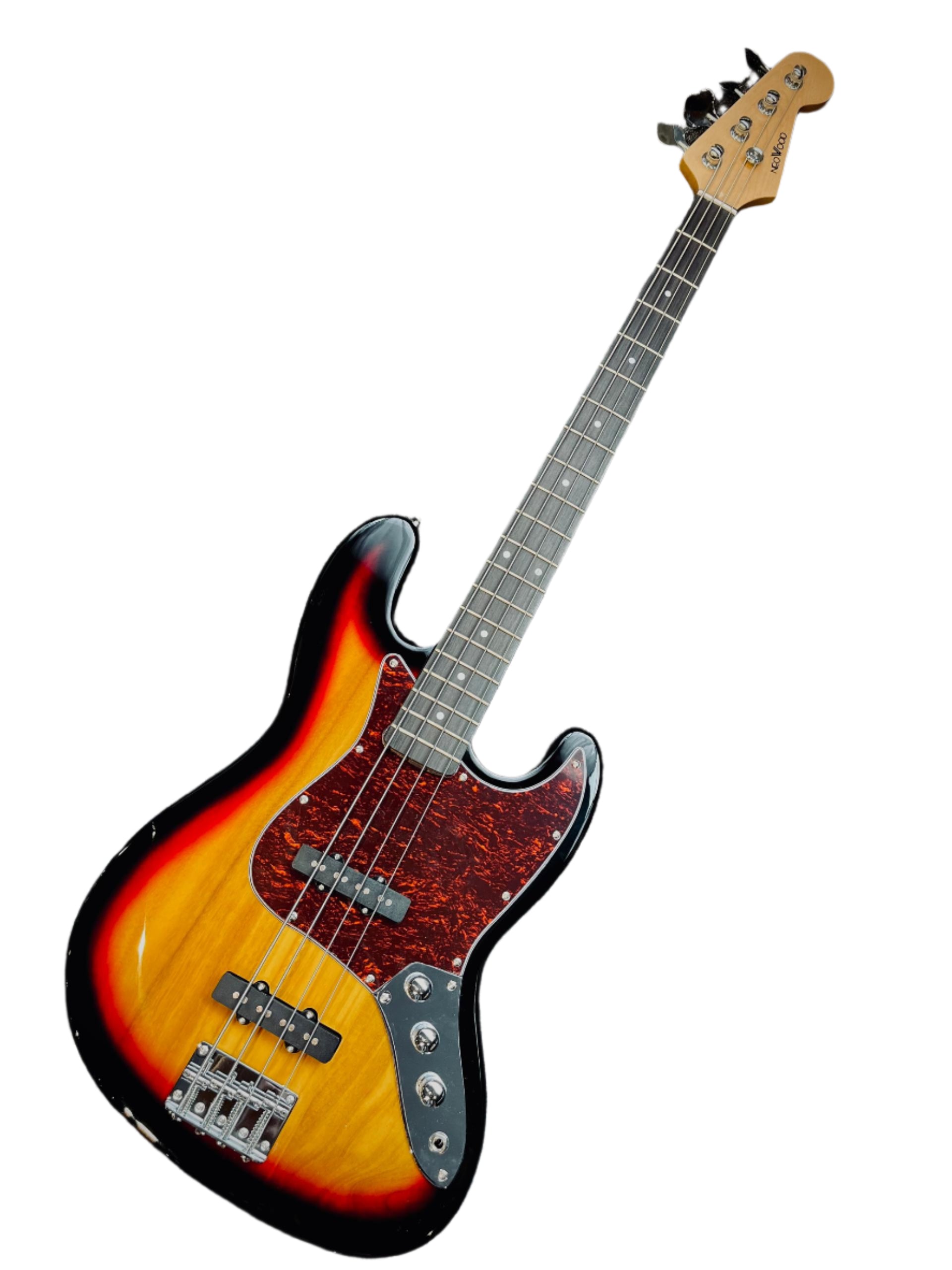 Neowood K-EB6-4-R SB Jazz Bass 4 String RW Neck Bass Guitar Sunburst