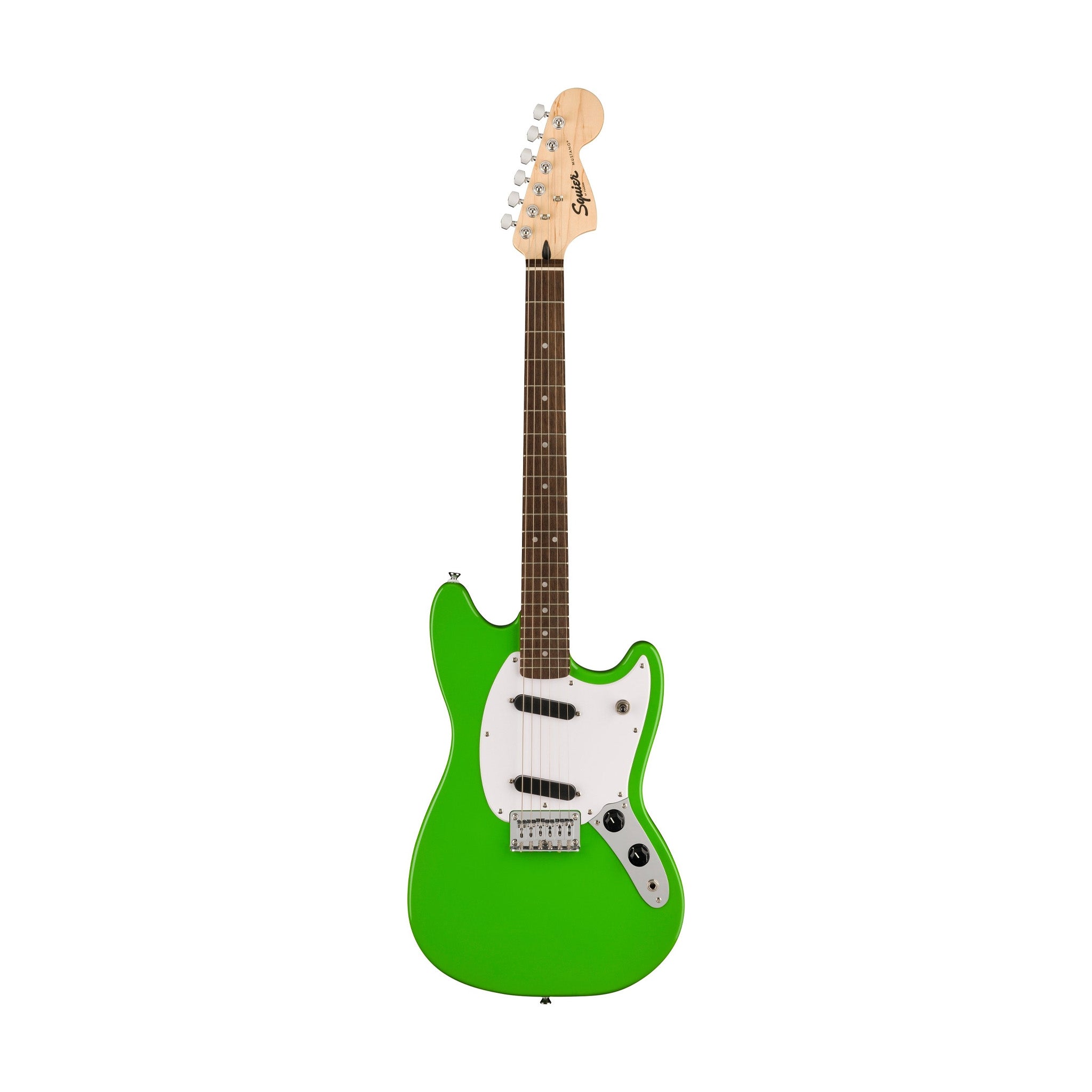 Squier Limited Edition Sonic Mustang Electric Guitar w/White Pickguard, Laurel FB, Lime Green