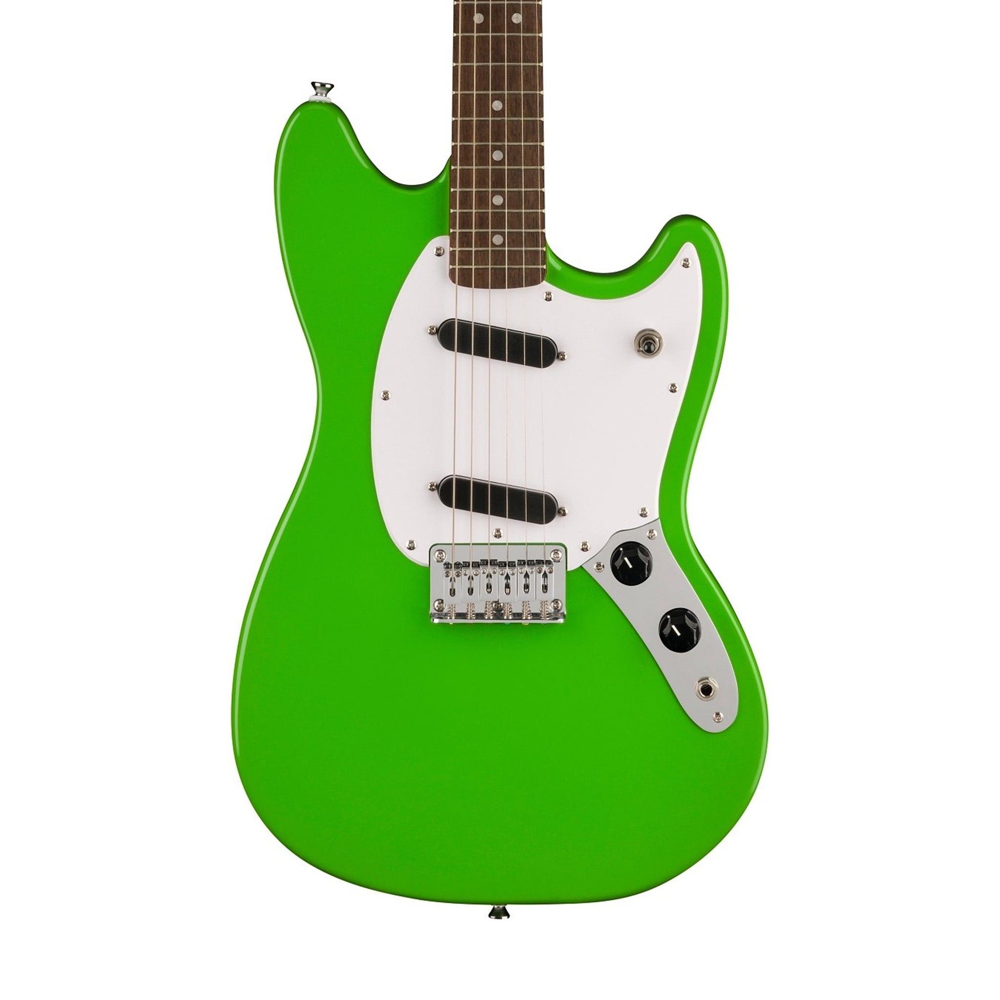 Squier Limited Edition Sonic Mustang Electric Guitar w/White Pickguard, Laurel FB, Lime Green | Zoso Music Sdn Bhd