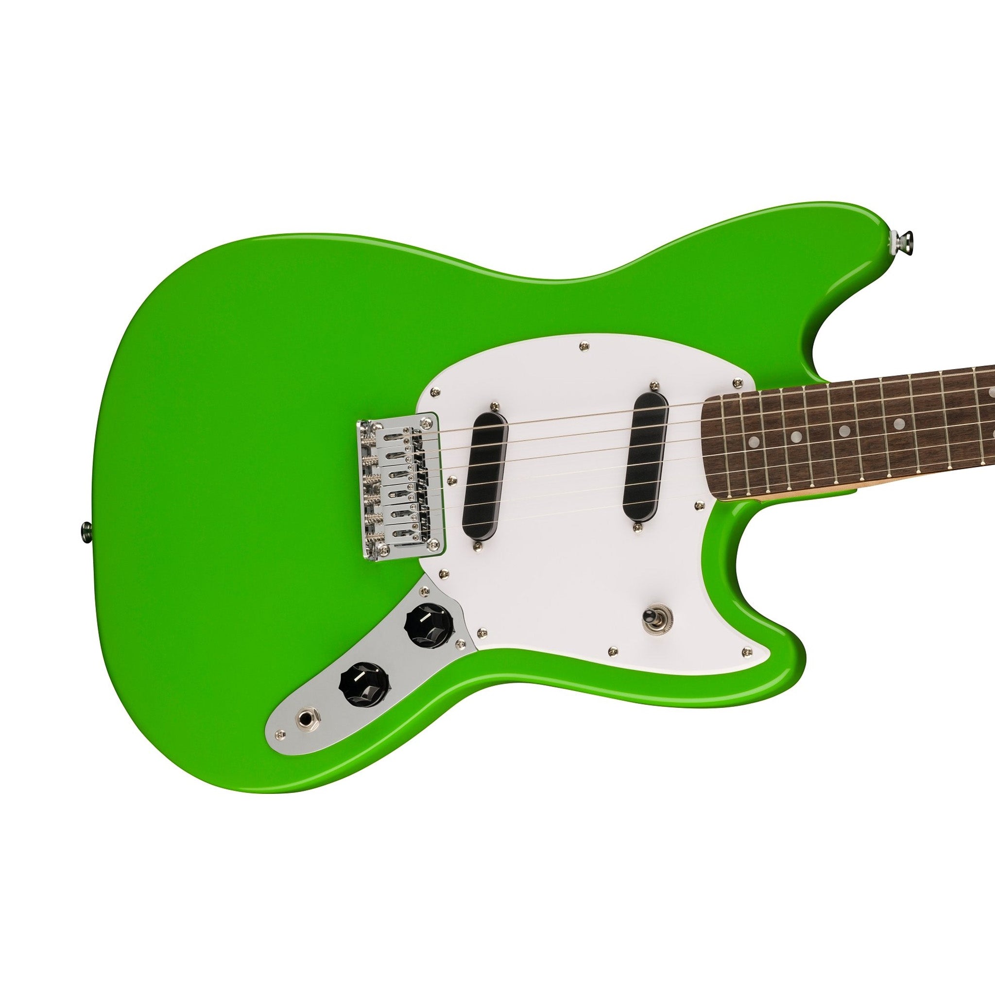 Squier Limited Edition Sonic Mustang Electric Guitar w/White Pickguard, Laurel FB, Lime Green