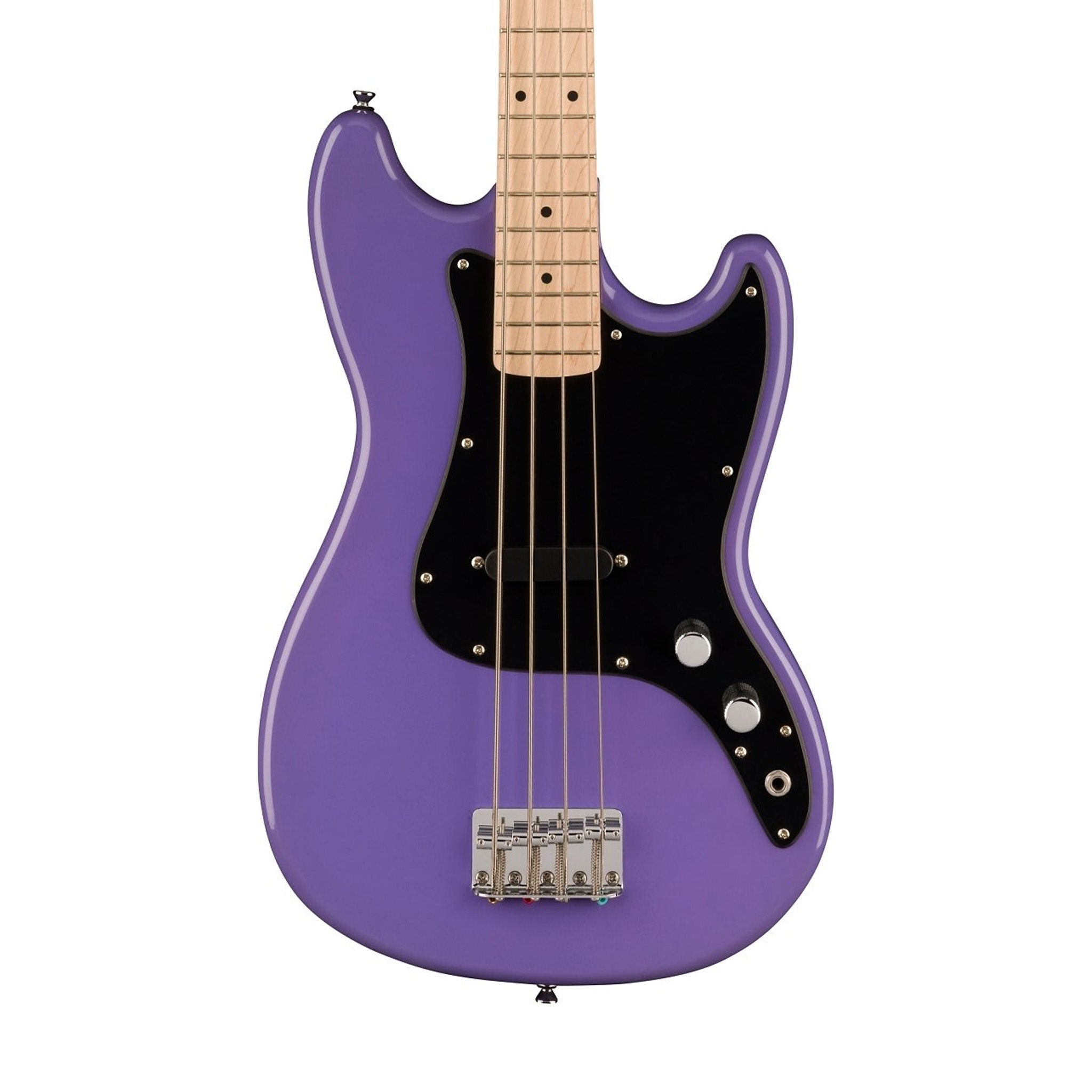 Squier Limited Edition Sonic Bronco Bass Guitar w/Black Pickguard, Maple FB, Ultraviolet | Zoso Music Sdn Bhd