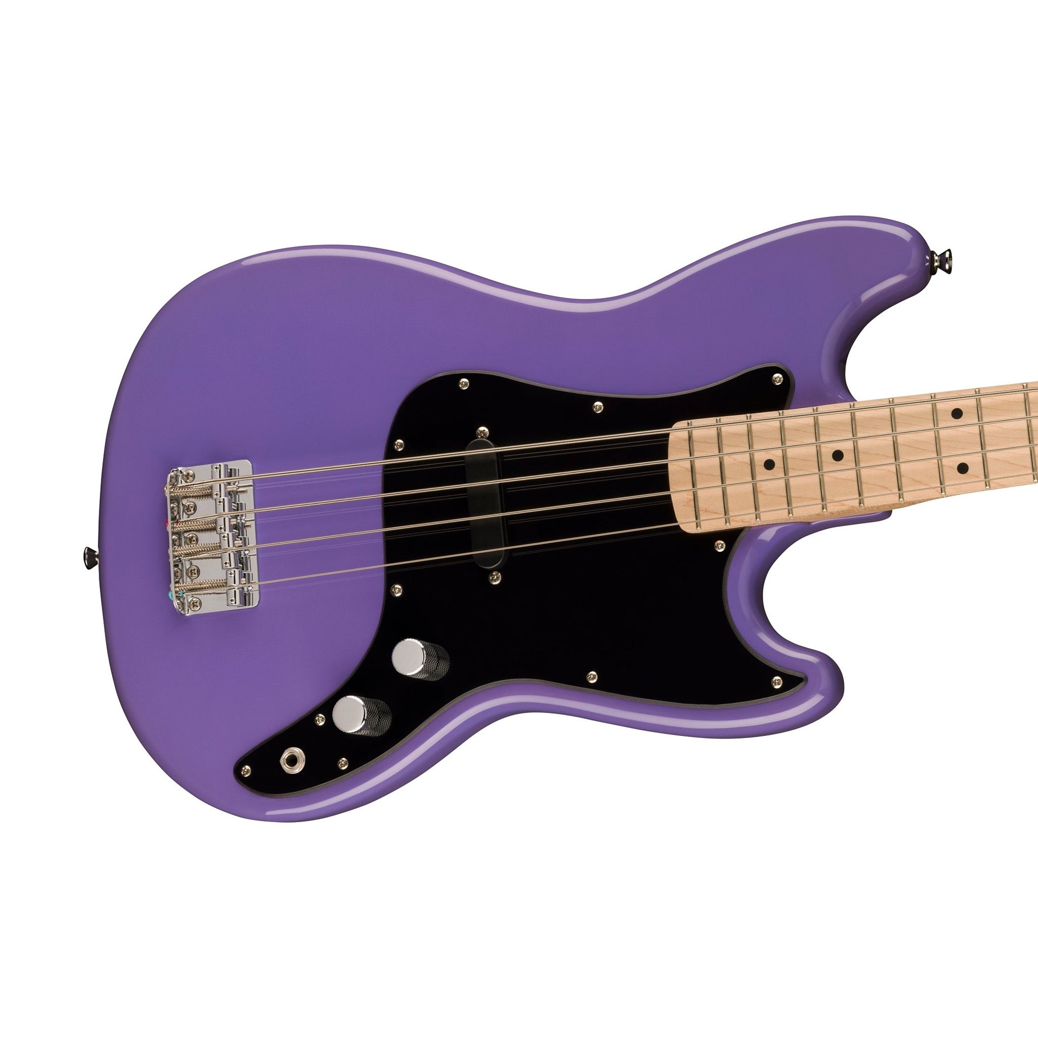 Squier Limited Edition Sonic Bronco Bass Guitar w/Black Pickguard, Maple FB, Ultraviolet