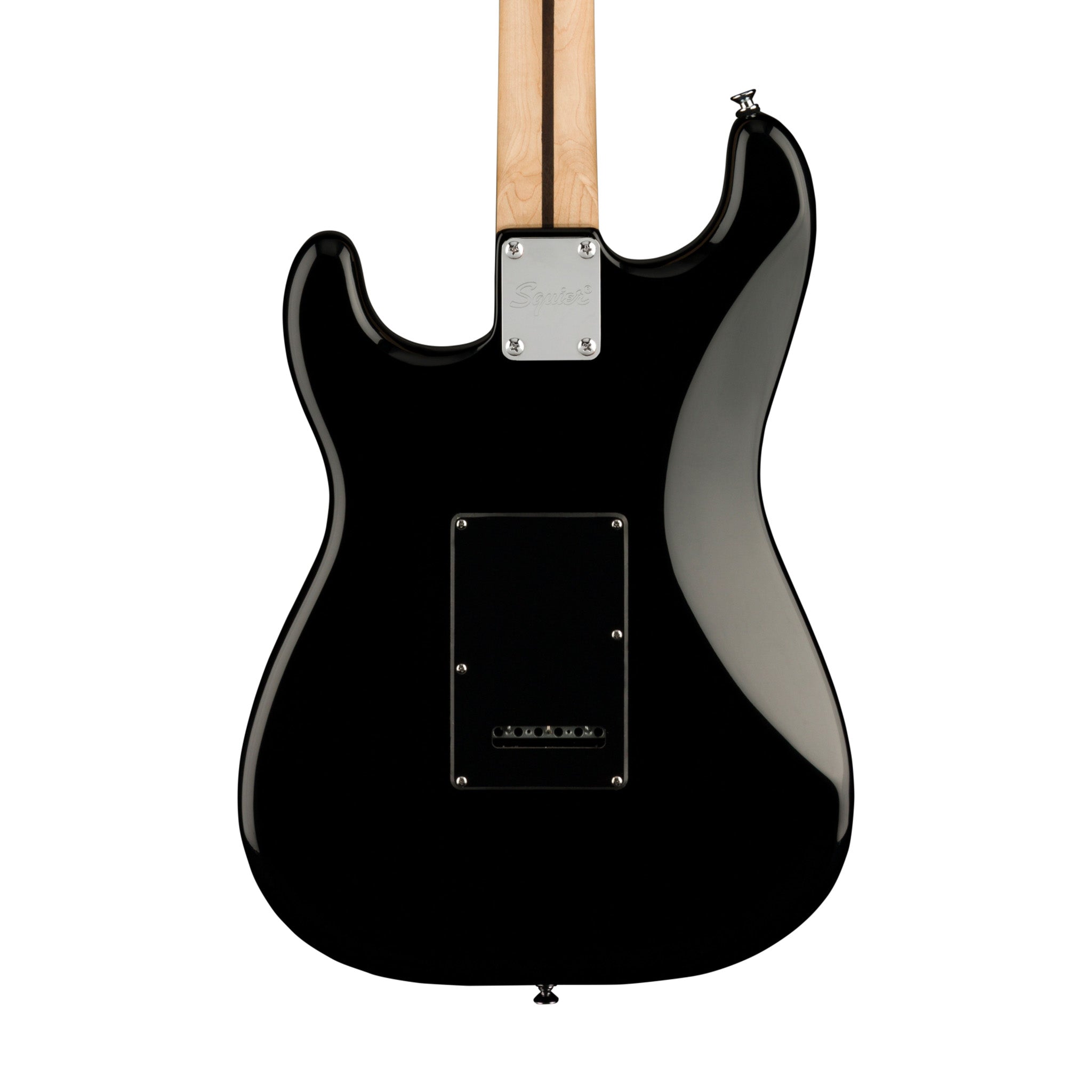 Squier FSR Affinity Series Stratocaster Electric Guitar w/Black Pearloid Pickguard, Laurel FB, Black