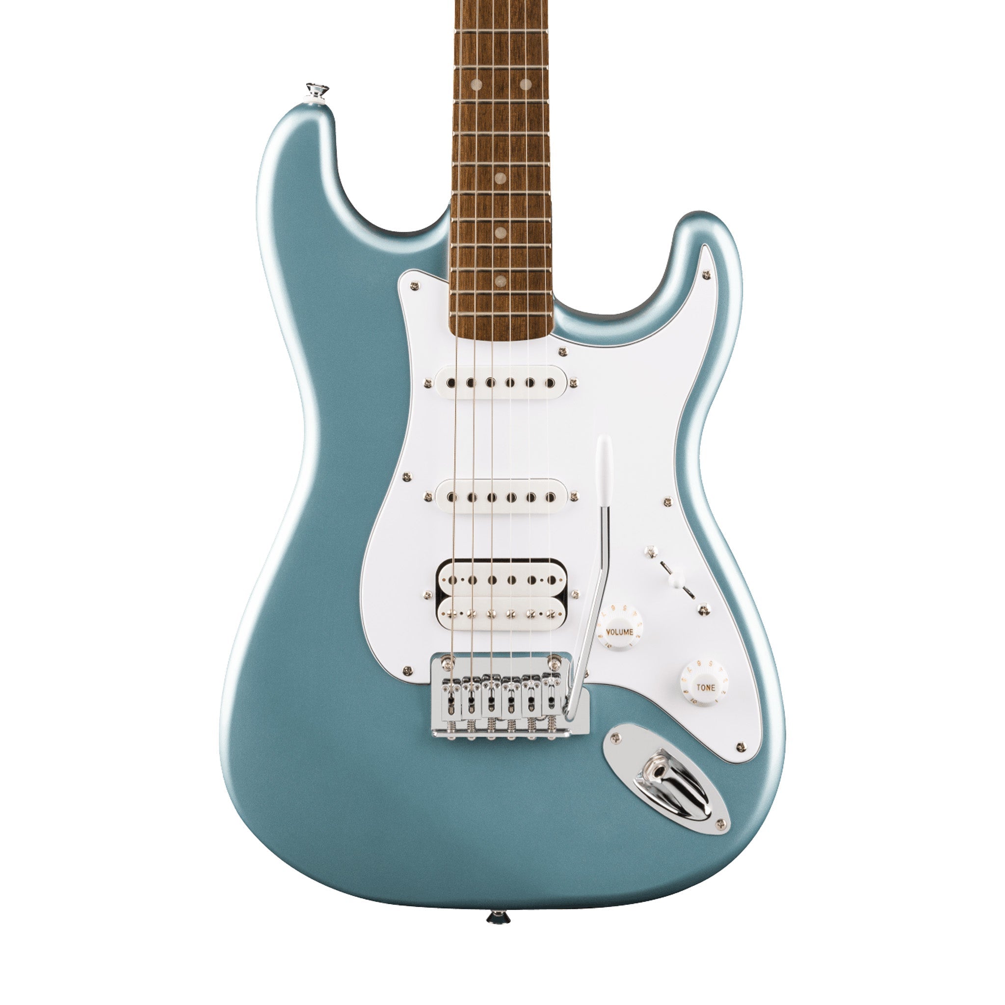 Squier Affinity Series Stratocaster Junior HSS Electric Guitar, Laurel FB, Ice Blue Metallic | Zoso Music Sdn Bhd