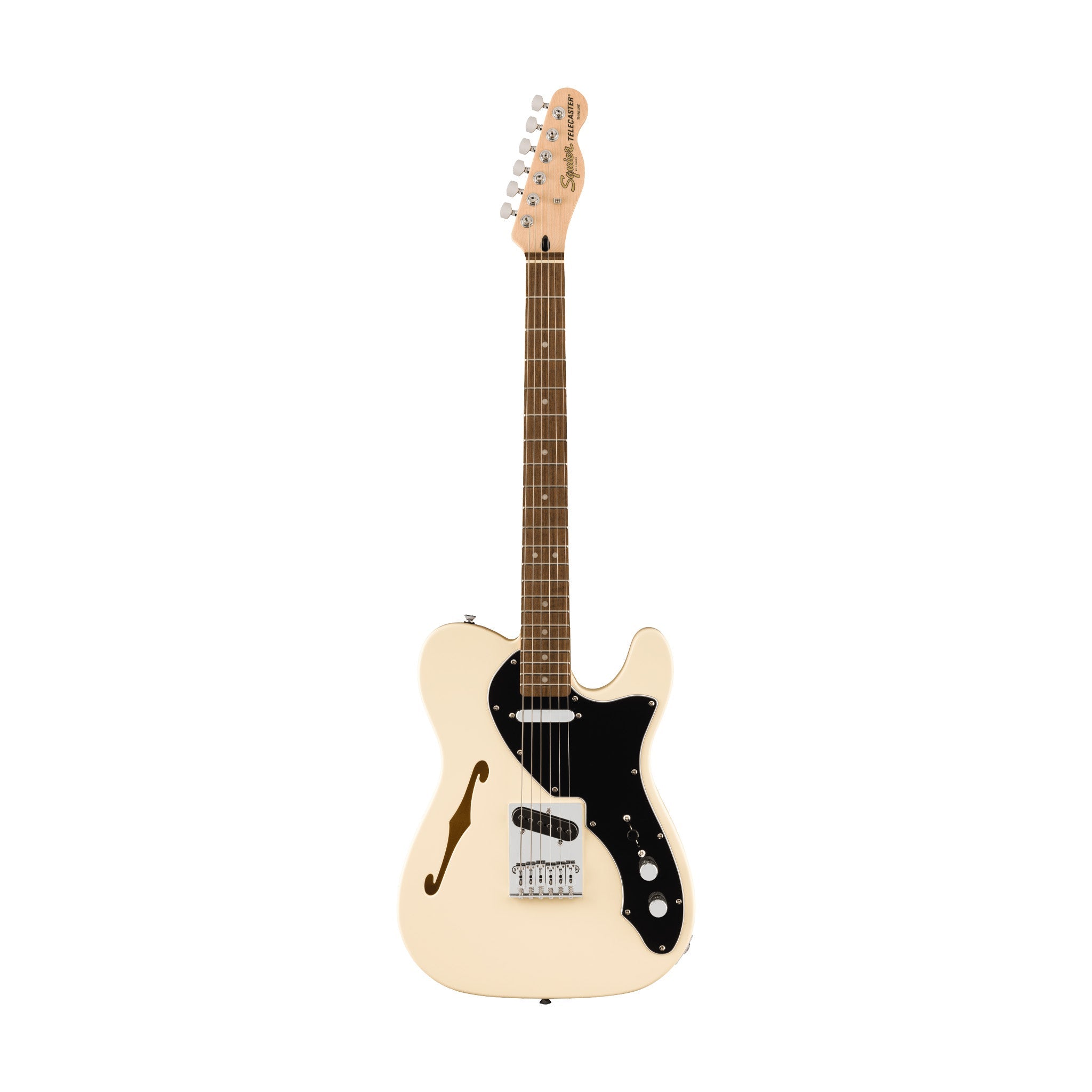 Squier Affinity Series Telecaster Thinline Electric Guitar, Laurel FB, Olympic White