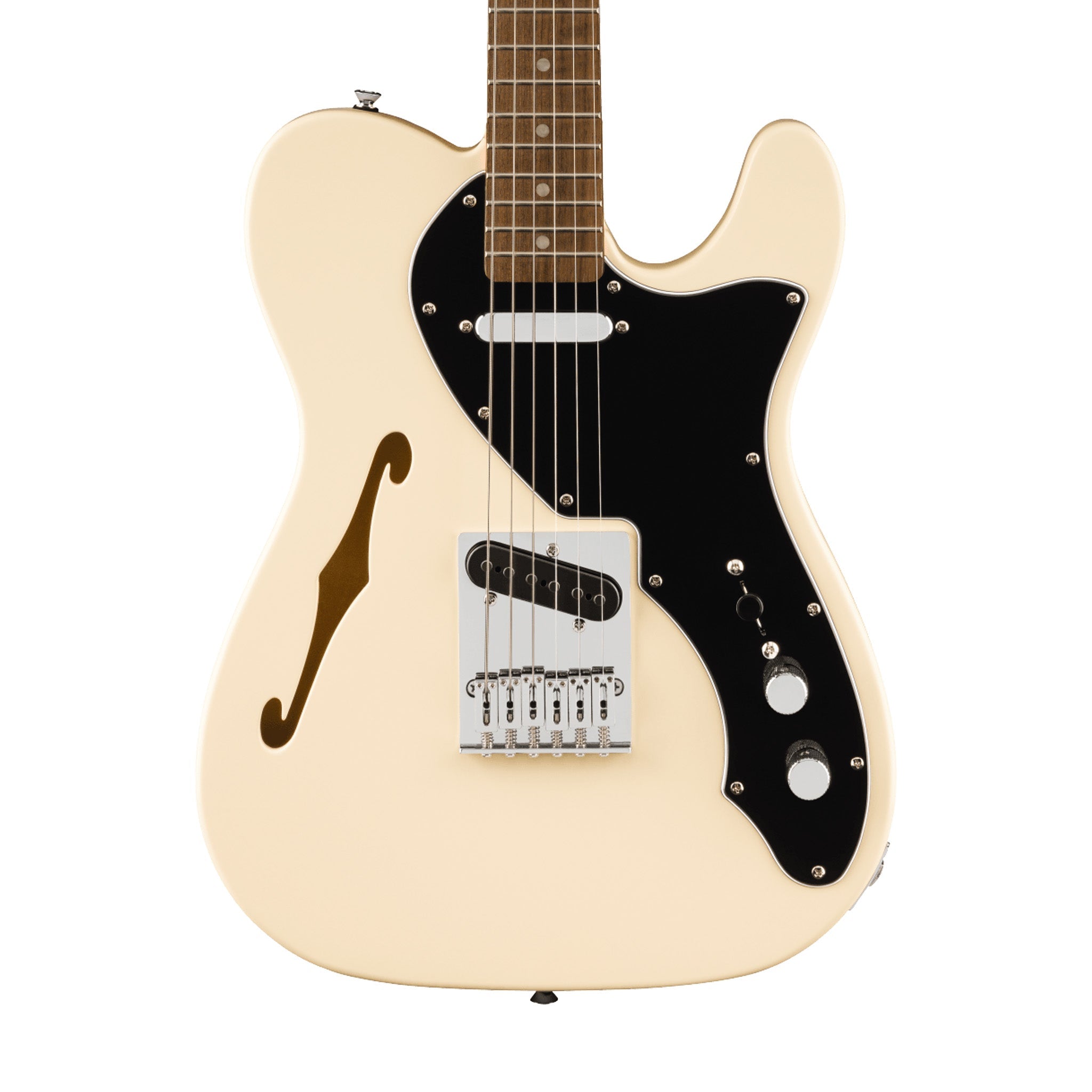 Squier Affinity Series Telecaster Thinline Electric Guitar, Laurel FB, Olympic White | Zoso Music Sdn Bhd