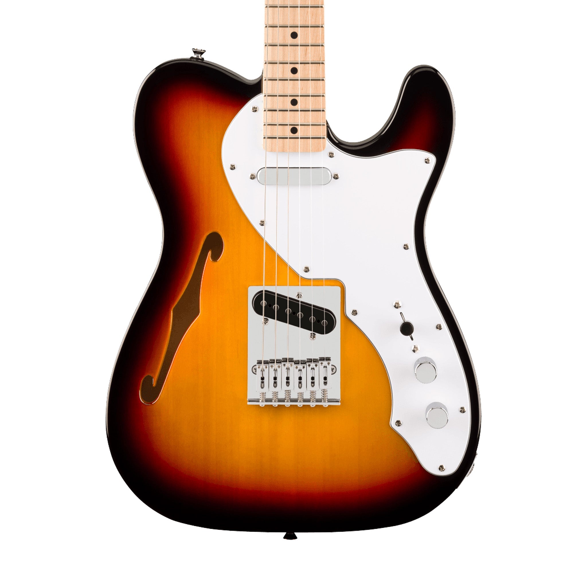 Squier Affinity Series Telecaster Thinline Electric Guitar, Maple FB, 3-Color Sunburst | Zoso Music Sdn Bhd