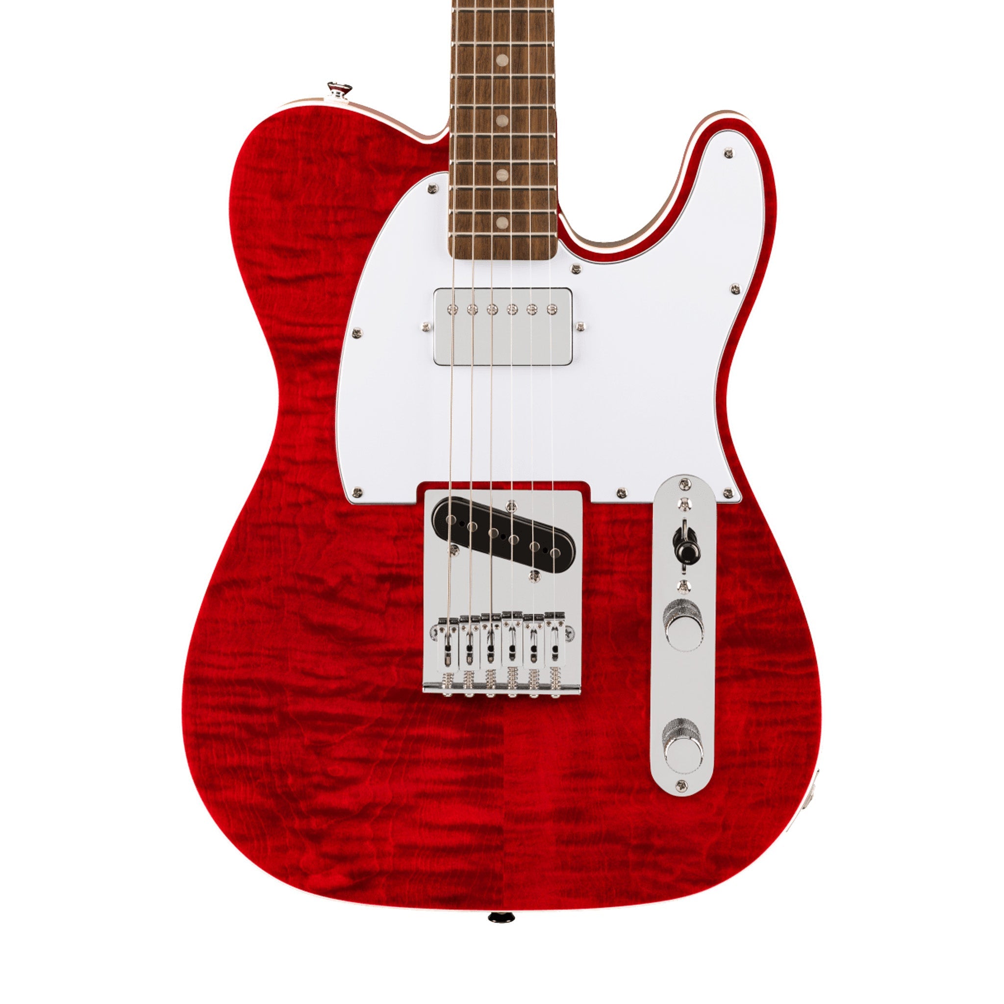 Squier Affinity Series Telecaster FMT SH Electric Guitar, Laurel FB, Crimson Red Transparent | Zoso Music Sdn Bhd