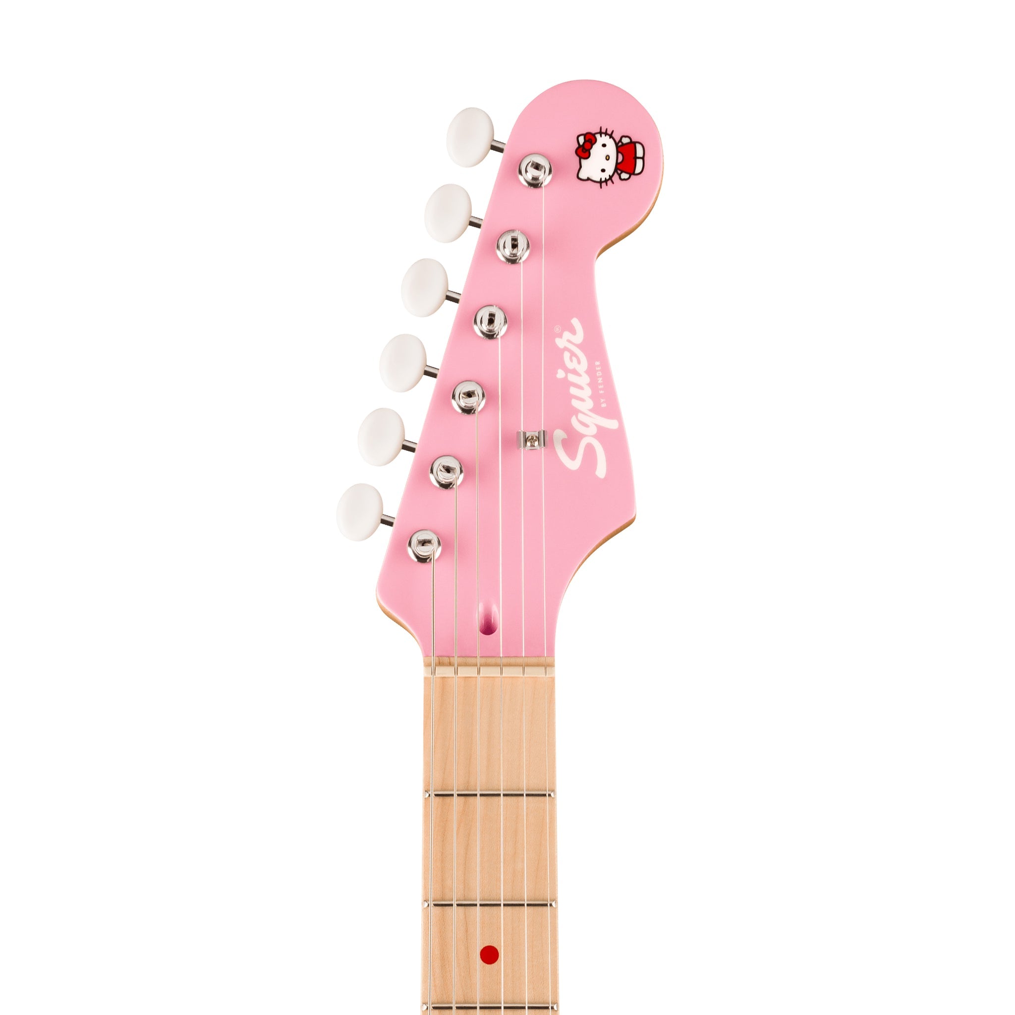 Squier by Fender Limited Edition Hello Kitty Stratocaster Electric Guitar, Maple FB, Pink