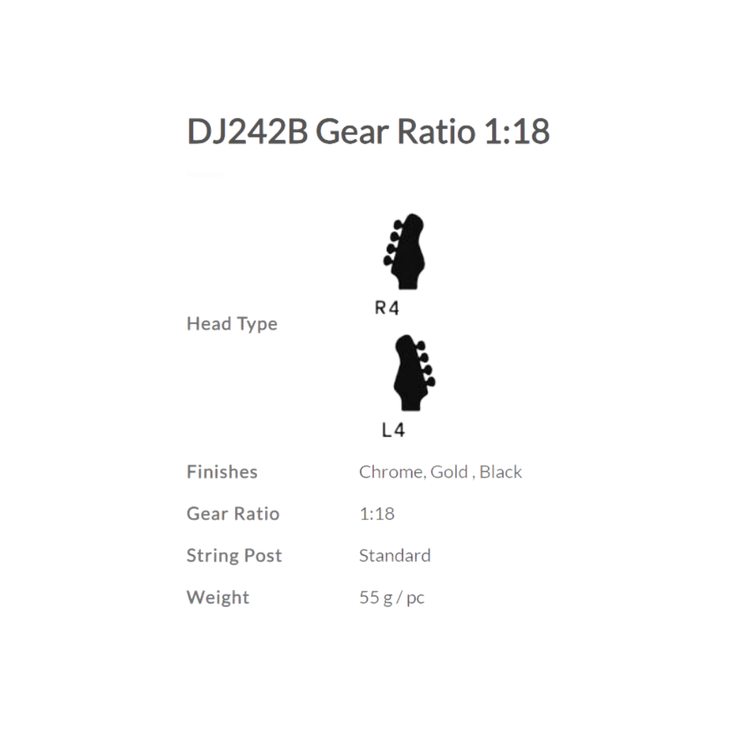 DERJUNG DJ242B IBANEZ BASS MACHINE HEAD 4 STRING BLACK WITH ACCESSORIES | DERJUNG , Zoso Music