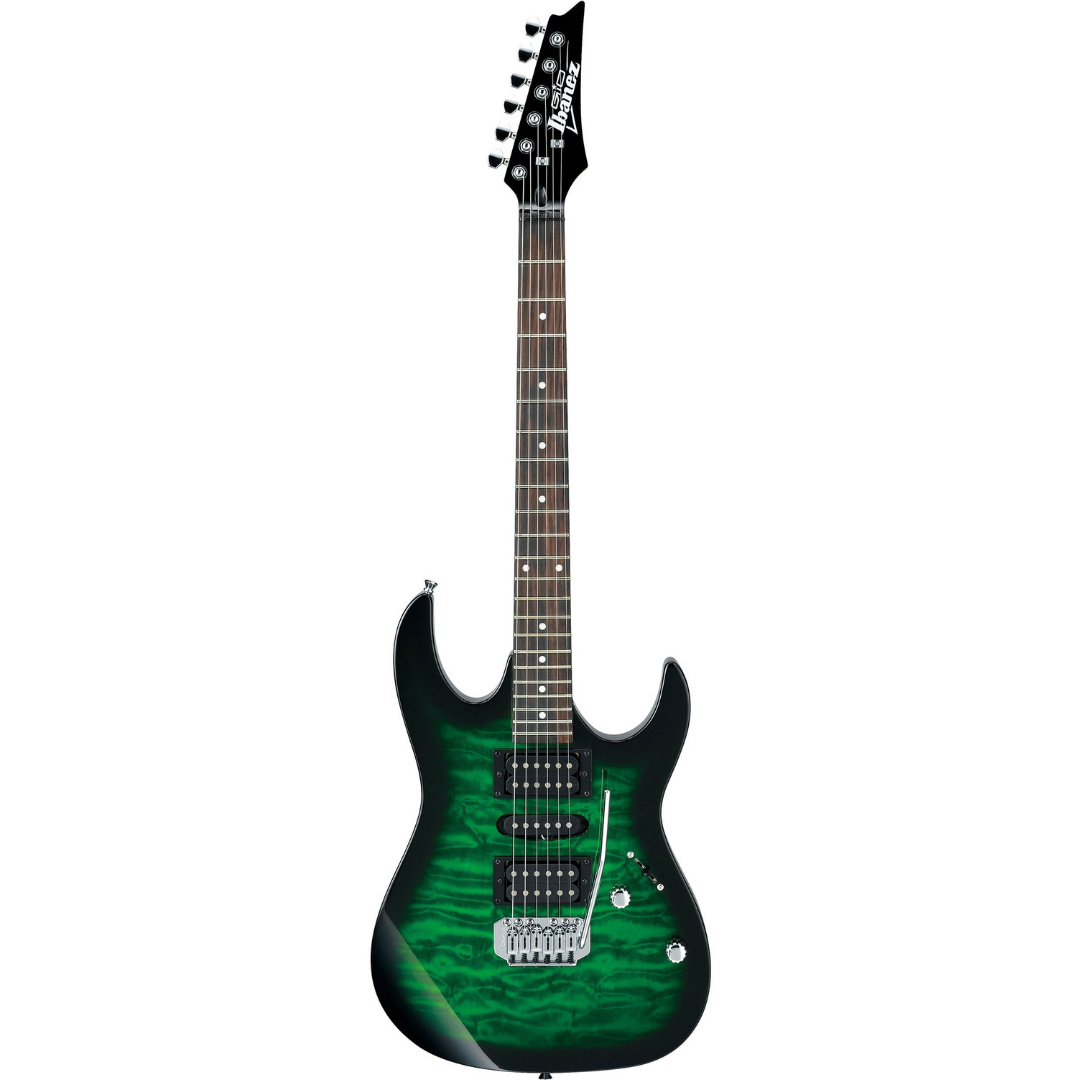 Ibanez Gio GRX70QA - Transparent Emerald Burst, IBANEZ, ELECTRIC GUITAR, ibanez-electric-guitar-grx70qa-teb, ZOSO MUSIC SDN BHD