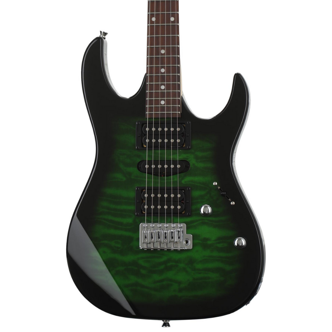 Ibanez Gio GRX70QA - Transparent Emerald Burst, IBANEZ, ELECTRIC GUITAR, ibanez-electric-guitar-grx70qa-teb, ZOSO MUSIC SDN BHD