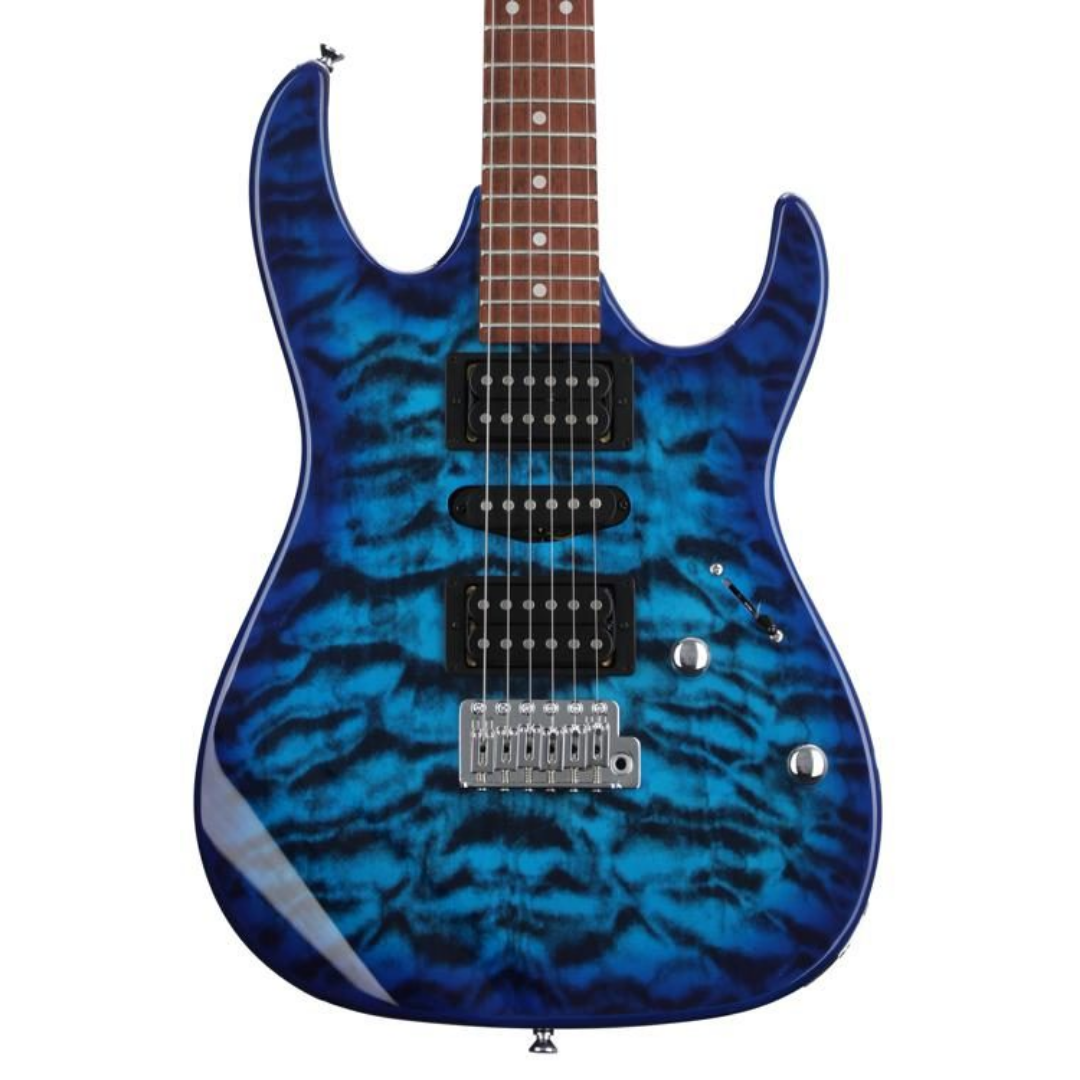 Ibanez Gio GRX70QA - Transparent Blue Burst (GRX70QA-TBB), IBANEZ, ELECTRIC GUITAR, ibanez-electric-guitar-grx70qa-tbb, ZOSO MUSIC SDN BHD