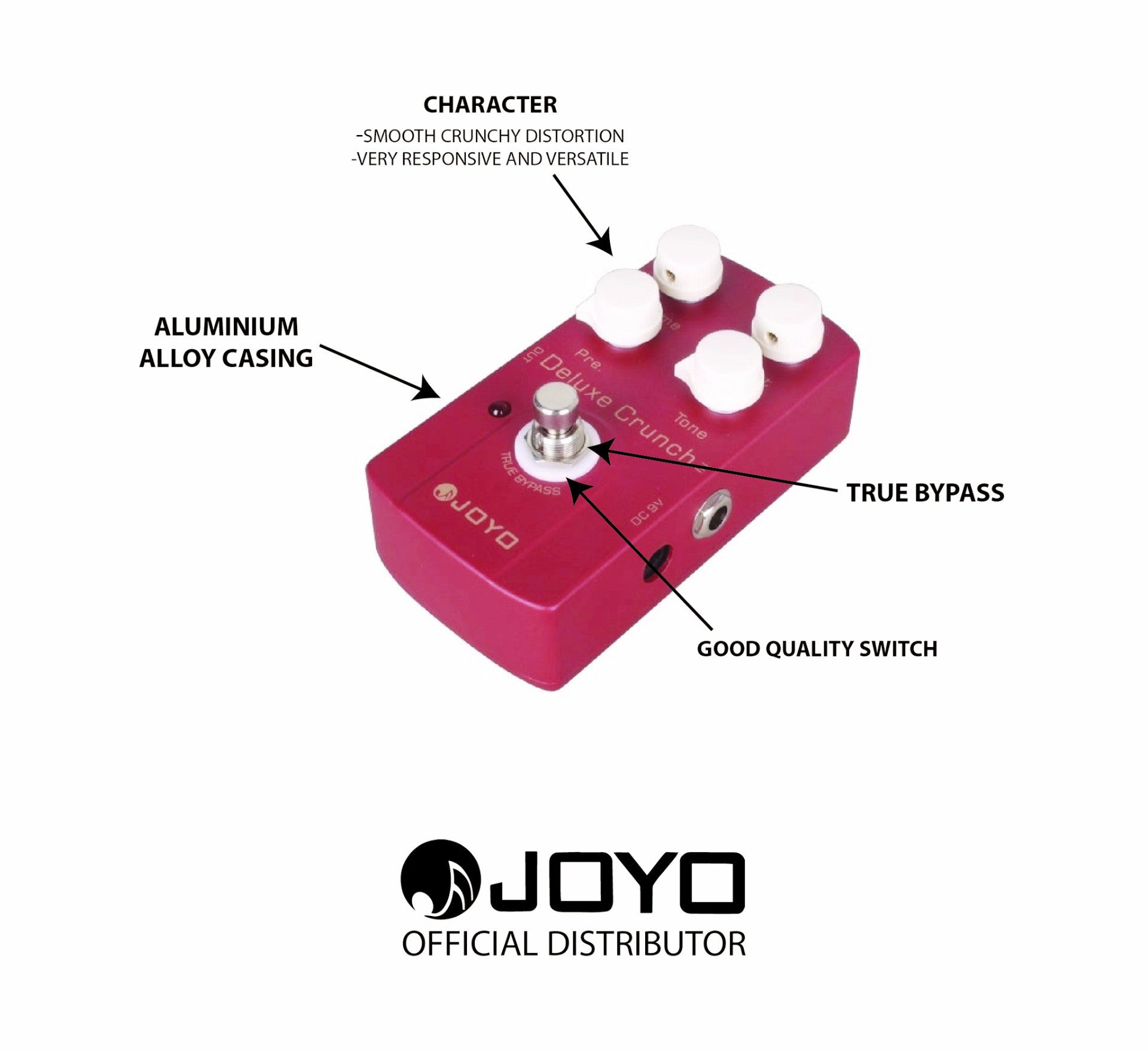 JOYO JF-39 DELUXE CRUNCH, JOYO, EFFECTS, joyo-deluxe-crunch-pedal, ZOSO MUSIC SDN BHD