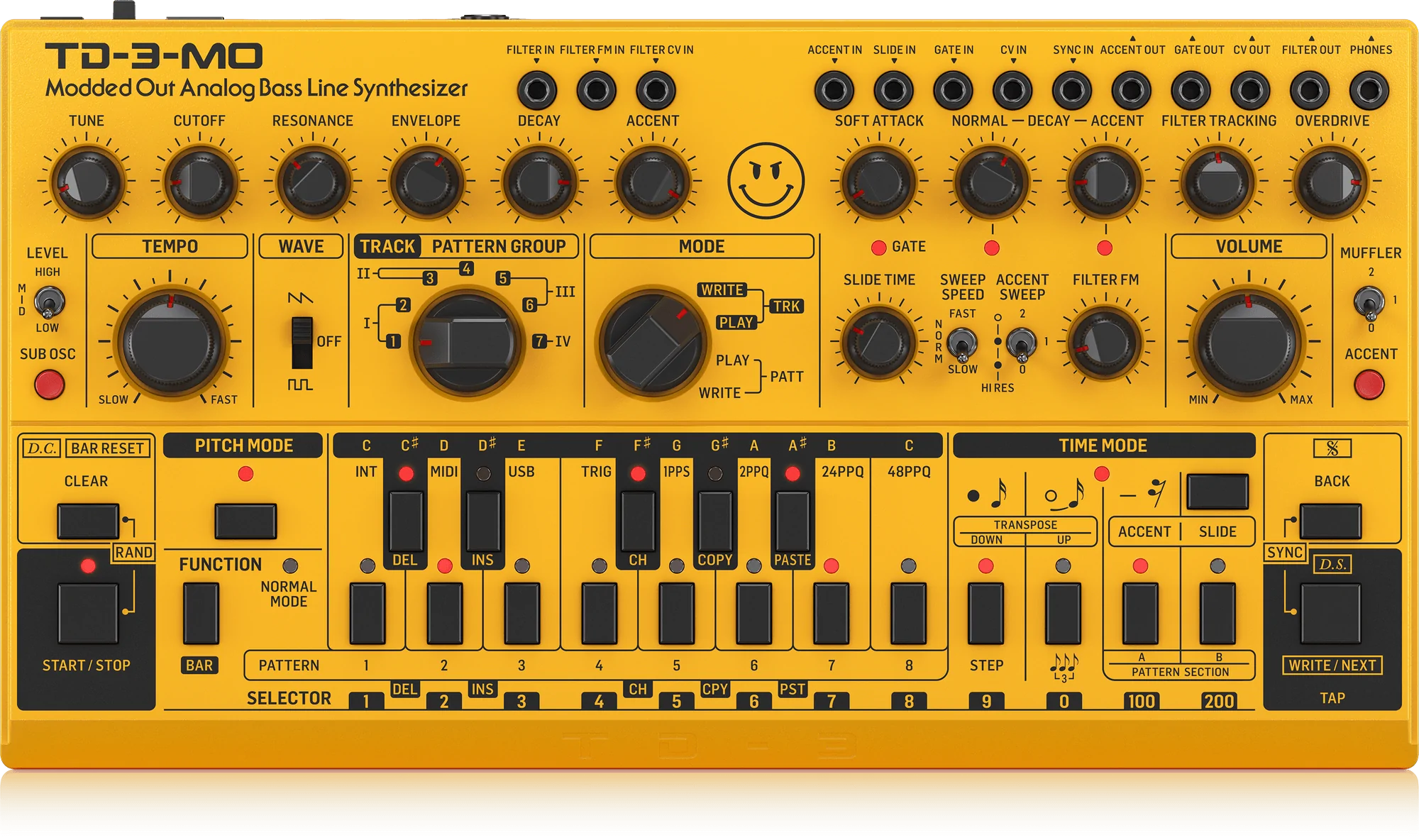 Behringer TD-3-MO-AM Analog Bass Line Synthesizer - Yellow | BEHRINGER , Zoso Music