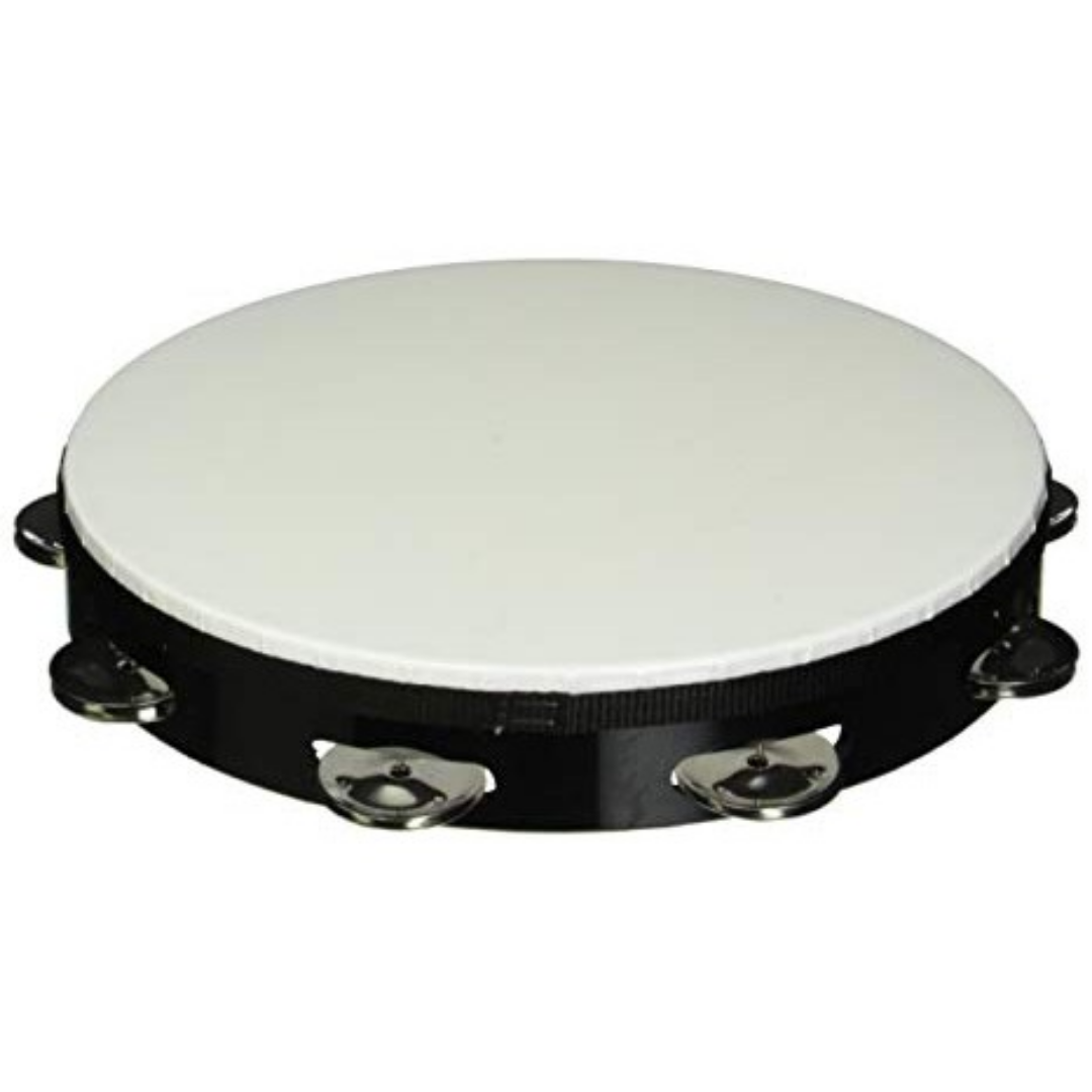 REMO TA-5110 ML ECONOMY TAMBOURINE QUADURA 10 INCH SINGLE RING WITH SKIN, BLACK, REMO, DRUM ACCESSORIES, remo-drum-accessories-ta5110-ml, ZOSO MUSIC SDN BHD