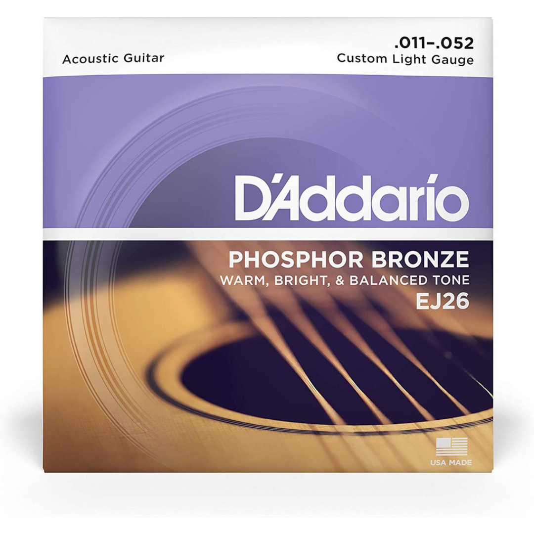 D'ADDARIO EJ26 PHOSPHOR BRONZE ACOUSTIC GUITAR STRINGS C.LIGHT 11-52 | D'ADDARIO , Zoso Music