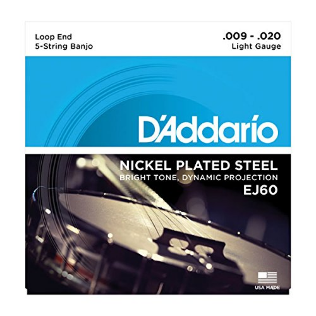 D'ADDARIO EJ60 5-STRING NICKEL BANJO STRINGS LIGHT 9-20 | D'ADDARIO , Zoso Music