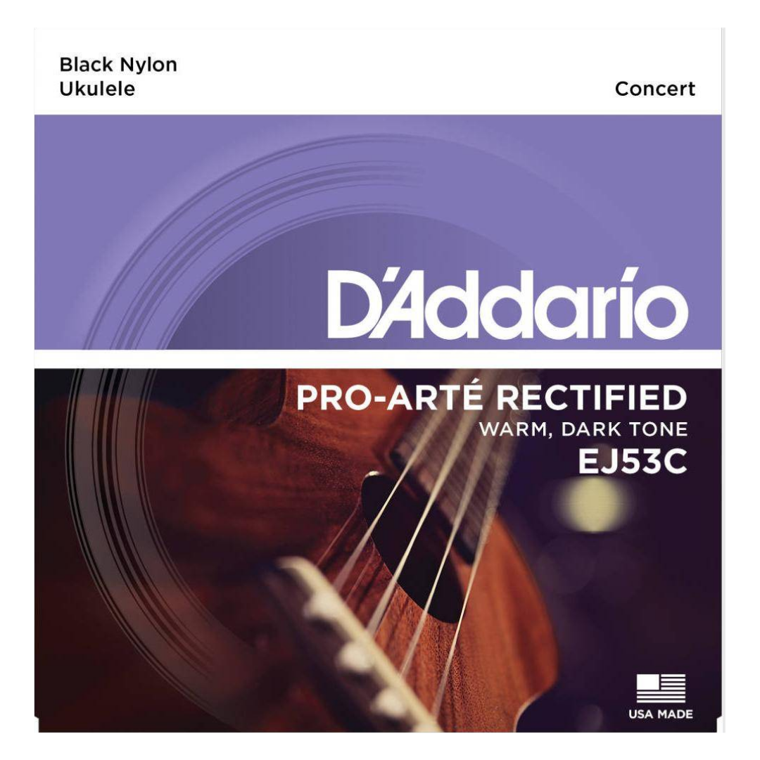 D'ADDARIO EJ53C PRO-ARTÈ RECTIFIED UKULELE STRING BLACK NYLON -CONCERT | D'ADDARIO , Zoso Music