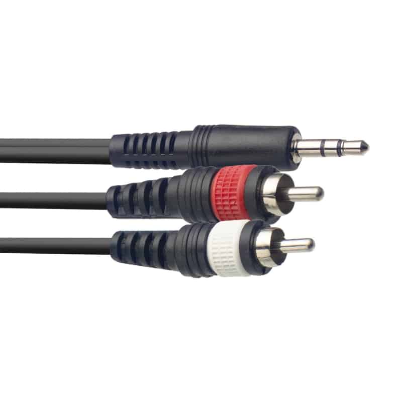 STAGG SYC1/MPS2CME 3.5MM TRS TO DUAL RCA STEREO BREAKOUT 1METER, STAGG, CABLES, stagg-cable-syc1mps2cme, ZOSO MUSIC SDN BHD