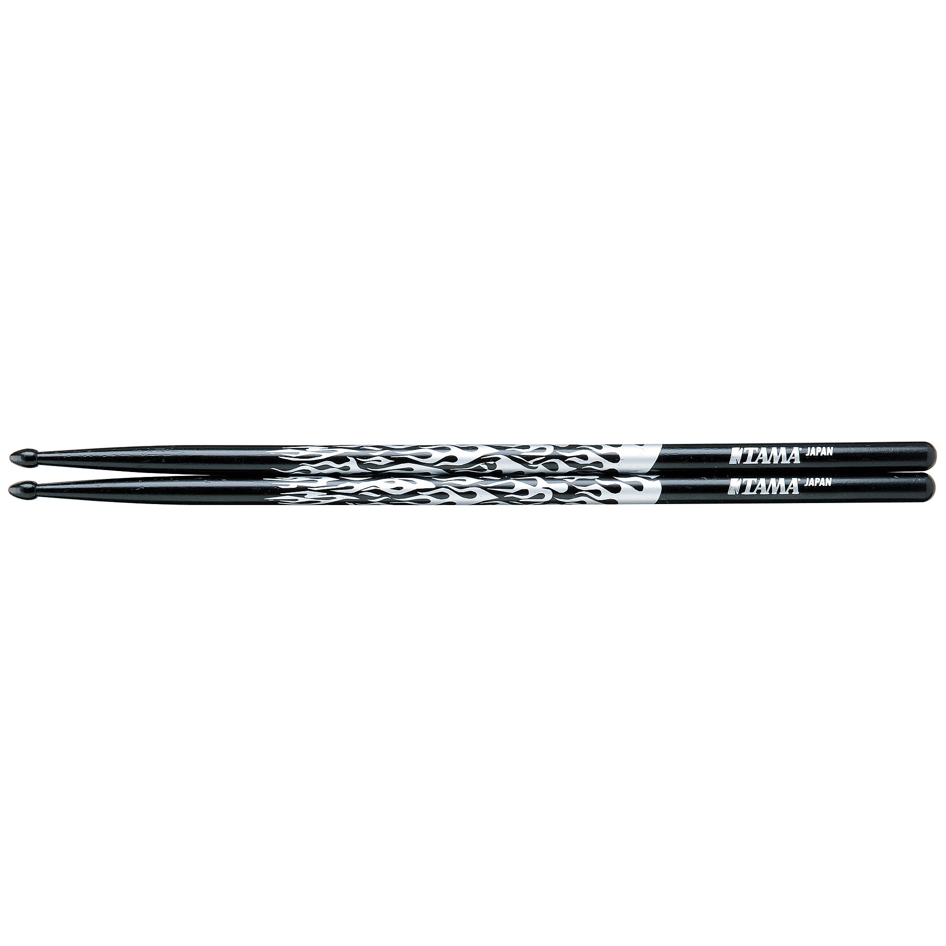 Tama Rhythmic Fire Drumsticks 5B Wood Tip, Black Silver